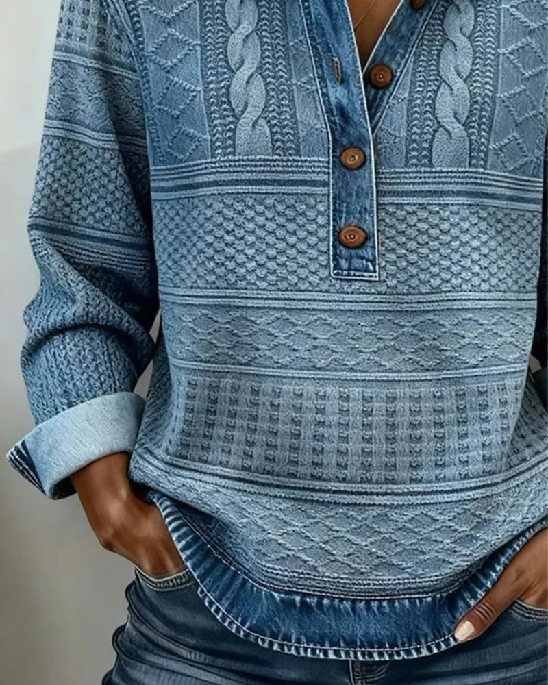 Azalea | Vintage Cable Knit Collared Jumper