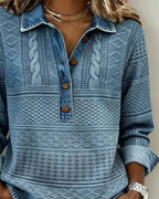 Azalea | Vintage Cable Knit Collared Jumper