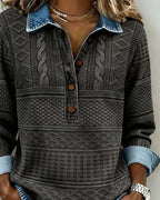 Azalea | Vintage Cable Knit Collared Jumper