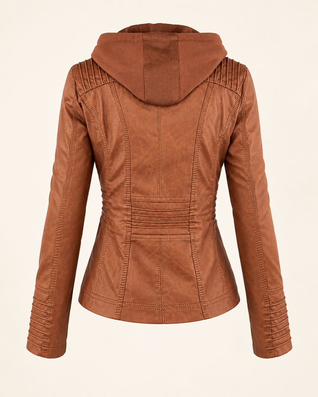 Clara | Elegant Hooded Moto Jacket