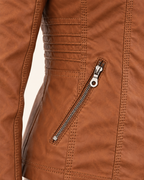 Clara | Elegant Hooded Moto Jacket