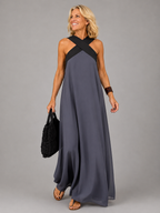 Velora | Cross Elegance Maxi Dress