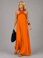Velora | Cross Elegance Maxi Dress