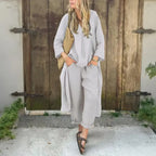 Lucia | Relaxed Long Vest and Wide-Leg Trousers Two-Piece Set