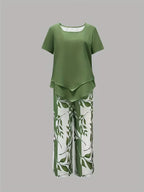 Avery™ | Casual Leaf Print Two Piece Set