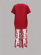 Avery™ | Casual Leaf Print Two Piece Set