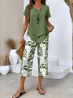 Avery™ | Casual Leaf Print Two Piece Set