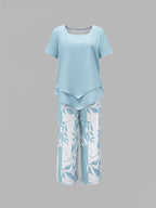 Avery™ | Casual Leaf Print Two Piece Set