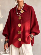 Women’s Oversized Collared Button Front Cardigan