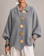 Women’s Oversized Collared Button Front Cardigan
