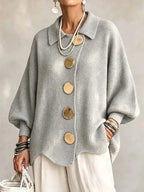 Women’s Oversized Collared Button Front Cardigan