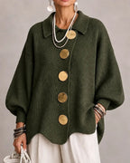 Women’s Oversized Collared Button Front Cardigan