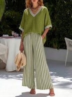 Audrey | Elegant Casual Striped Set