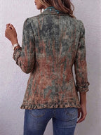 Bristow™ | Retro Gradient Textured Ruffle Jacket