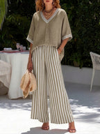 Audrey | Elegant Casual Striped Set