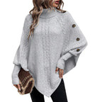 Camille | Elegant Asymmetric Turtleneck Cape Sweater